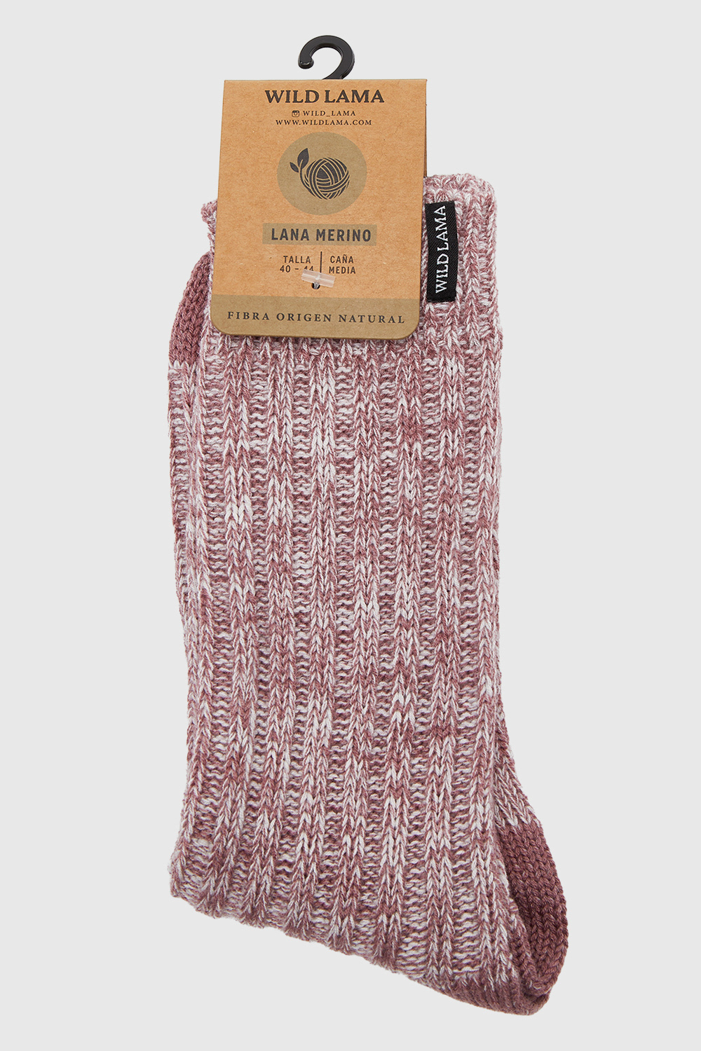 Calcetín Lana Merino Tepe Fibra de Origen Natural Rosa Viejo