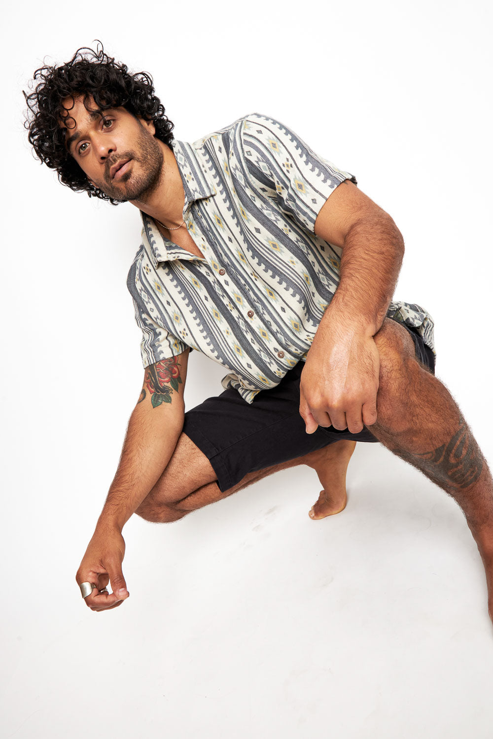 Camisa Kaz Orgánica Print Beige Hombre