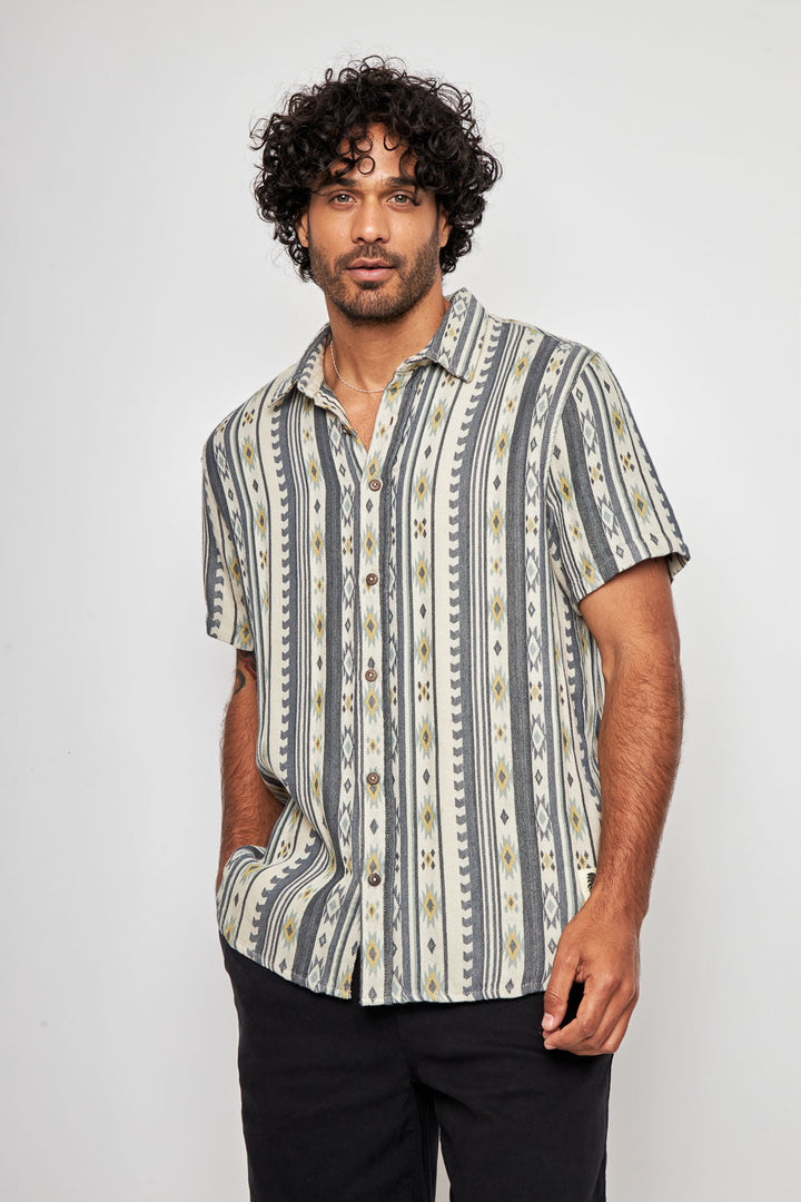 Camisa Kaz Orgánica Print Beige Hombre
