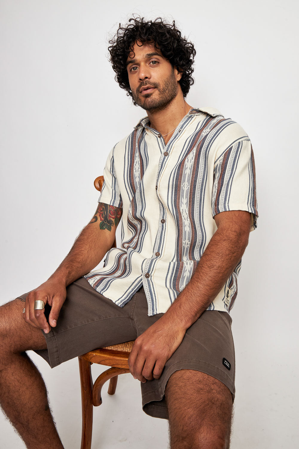 Camisa Kaz Orgánica Print Blanca Hombre