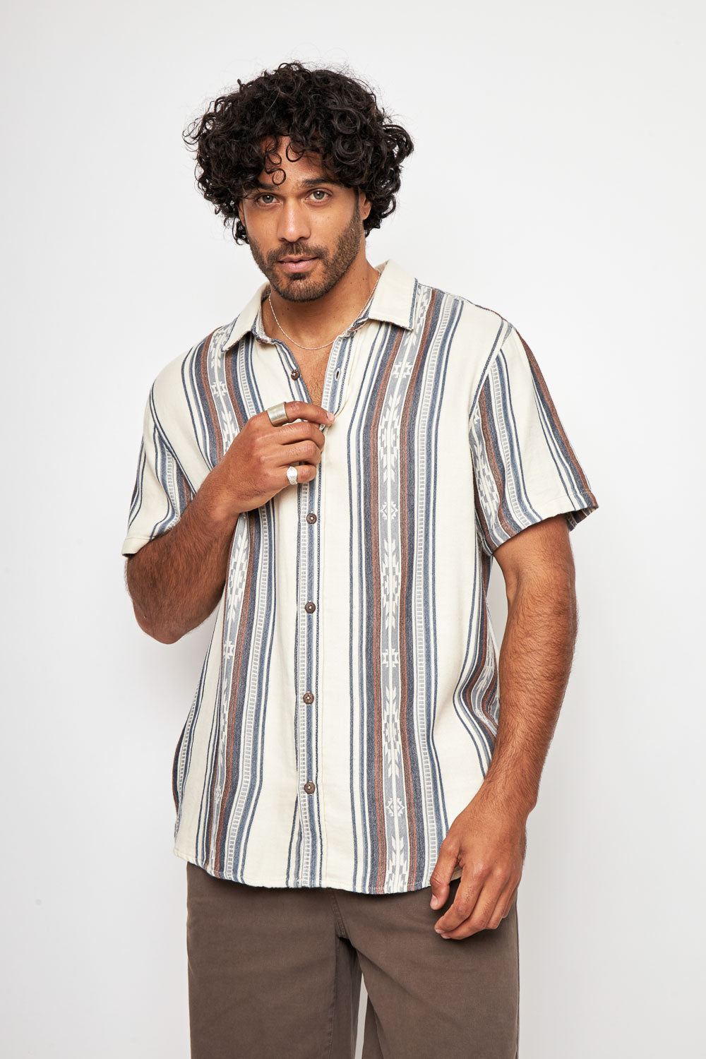 Camisa Kaz Orgánica Print Blanca Hombre