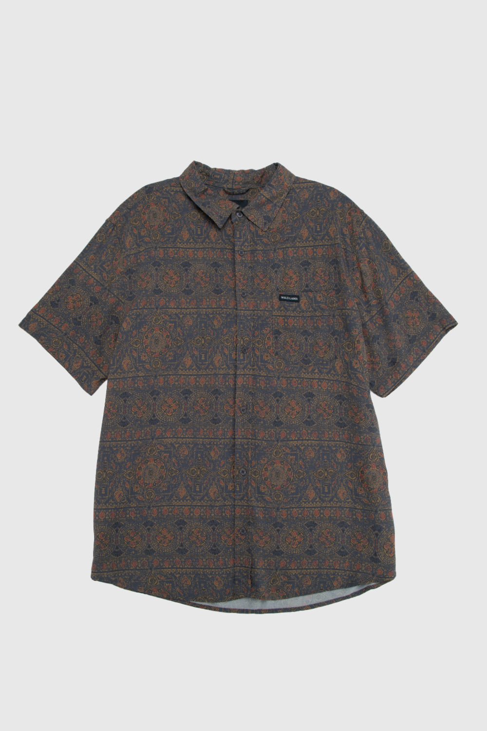 Camisa Mero Boho Azul Camel Hombre ECOVERO™