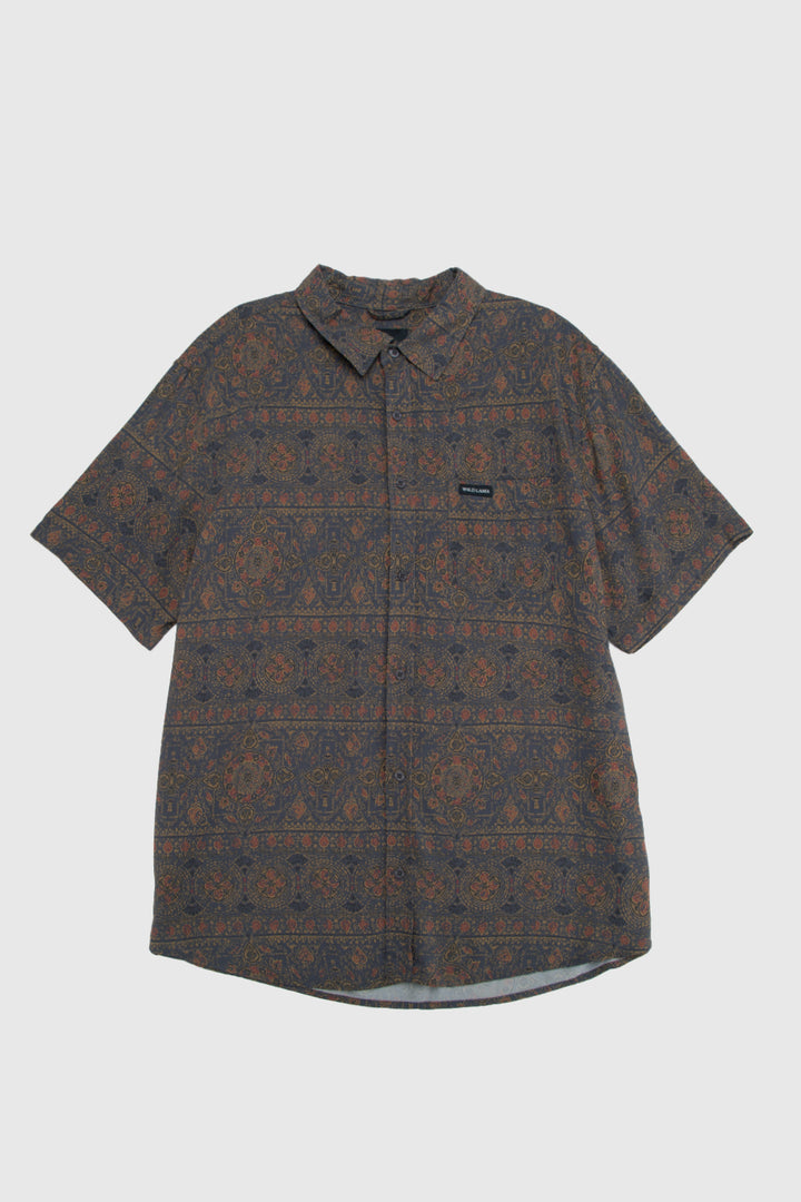 Camisa Mero Boho Azul Camel Hombre ECOVERO™