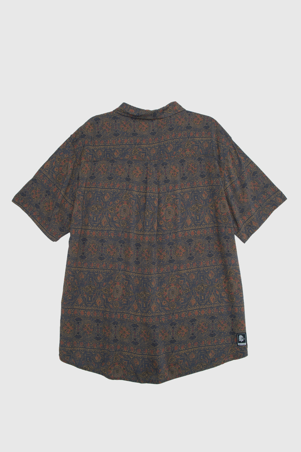 Camisa Mero Boho Azul Camel Hombre ECOVERO™