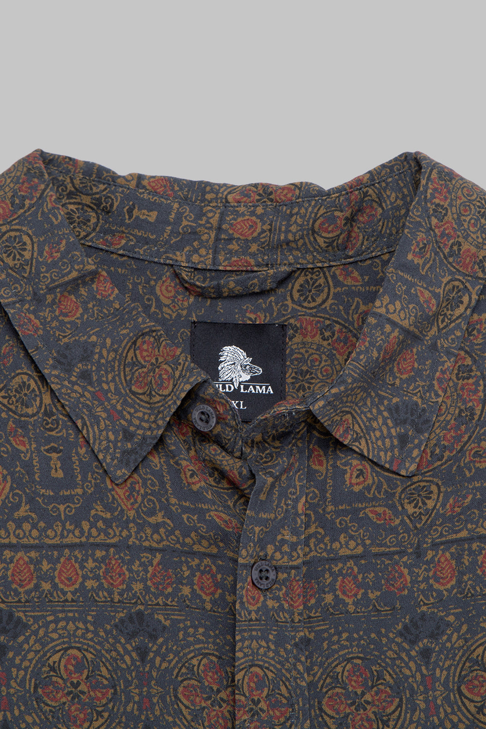 Camisa Mero Boho Azul Camel Hombre ECOVERO™