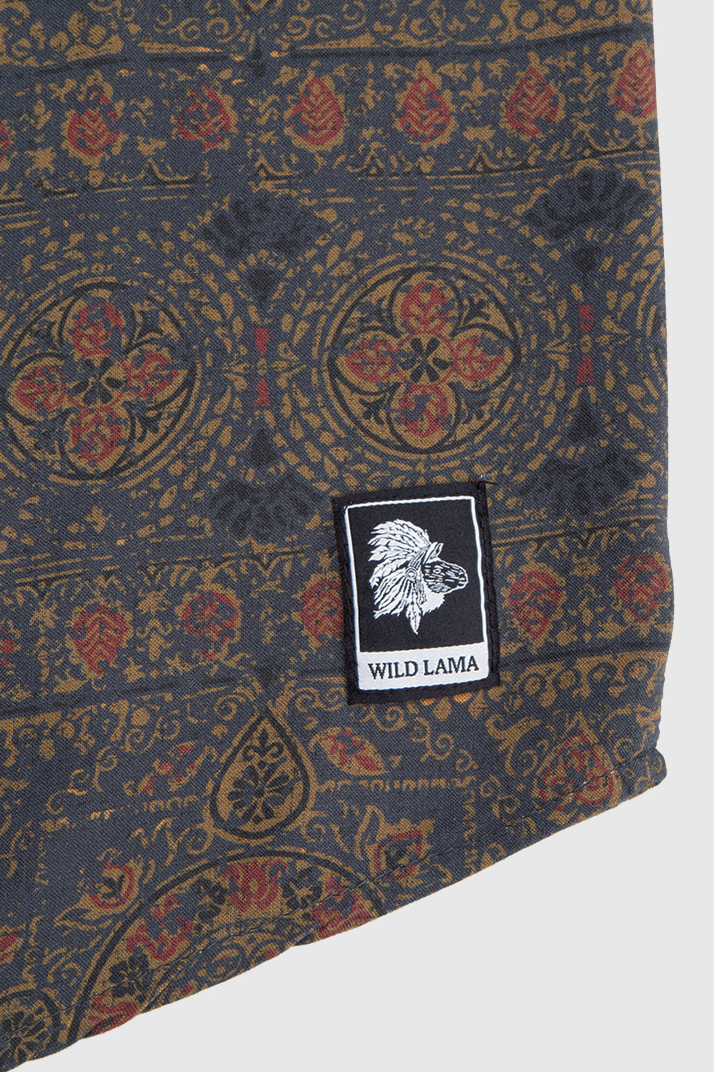 Camisa Mero Boho Azul Camel Hombre ECOVERO™