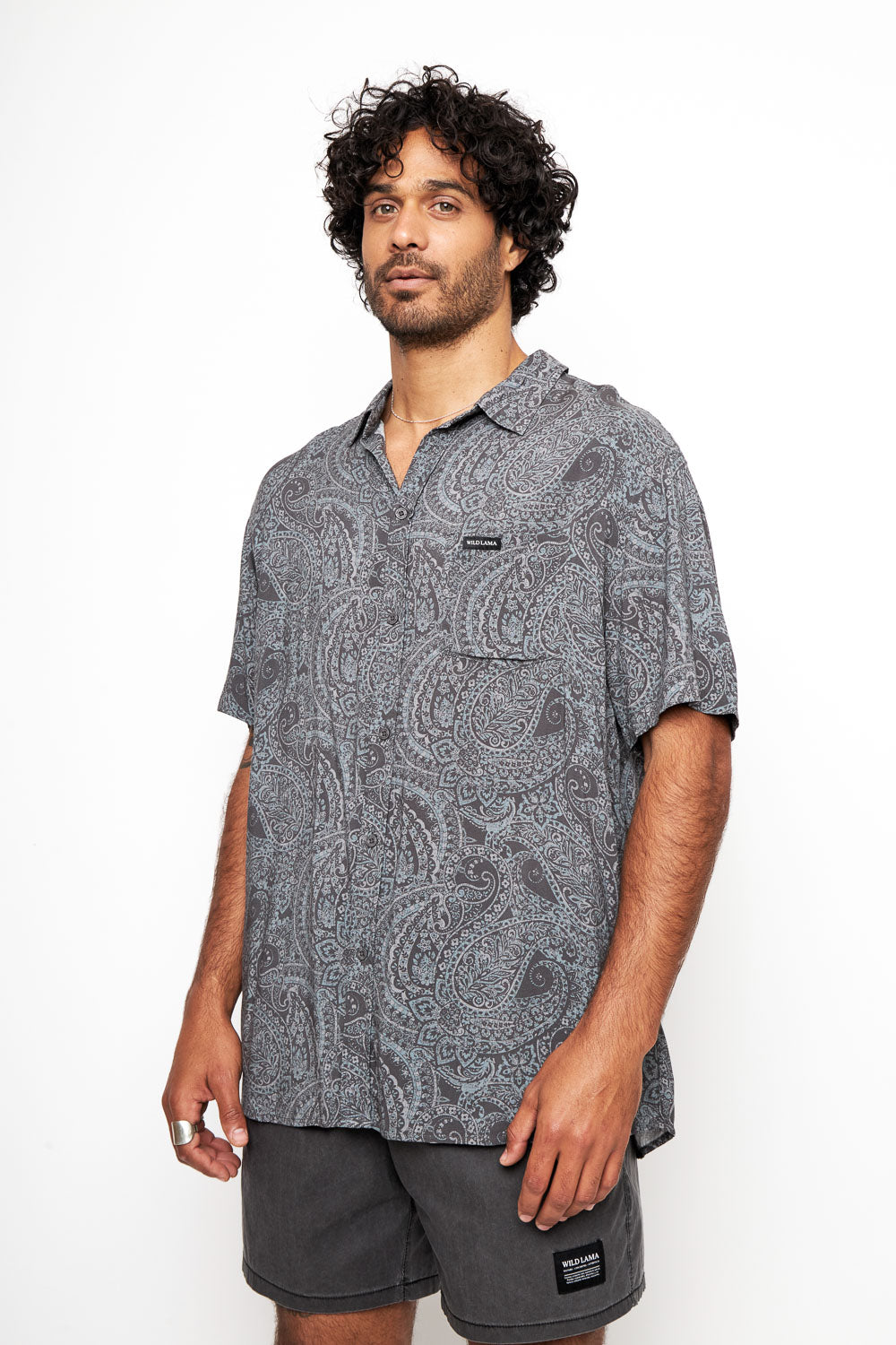 Camisa Mero Paisley Gris Hombre ECOVERO™