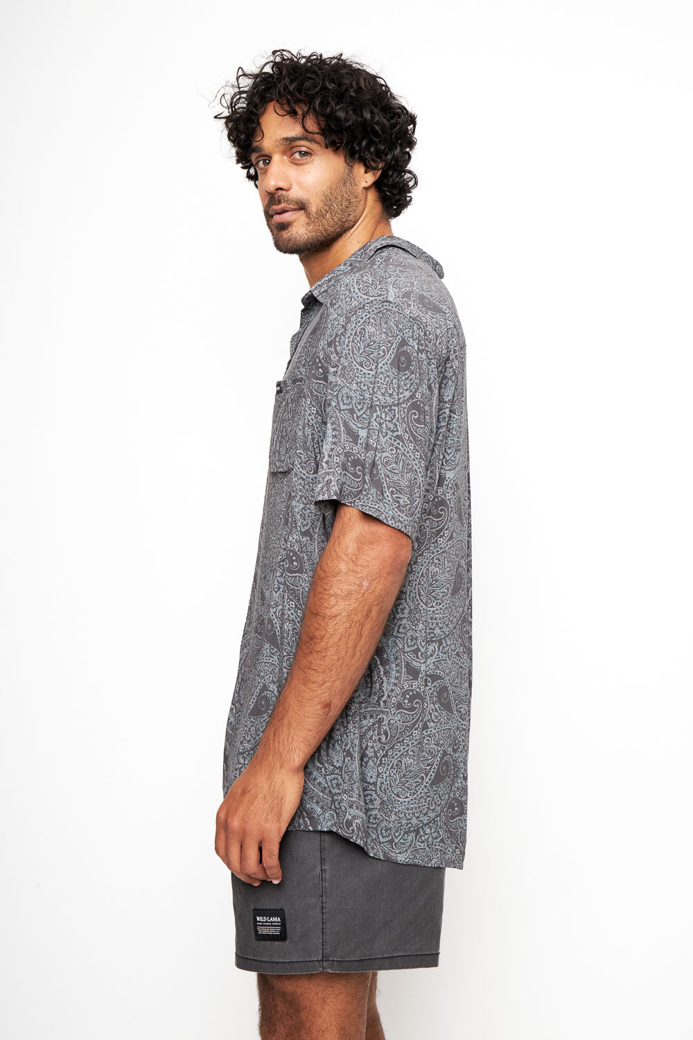 Camisa Mero Paisley Gris Hombre ECOVERO™
