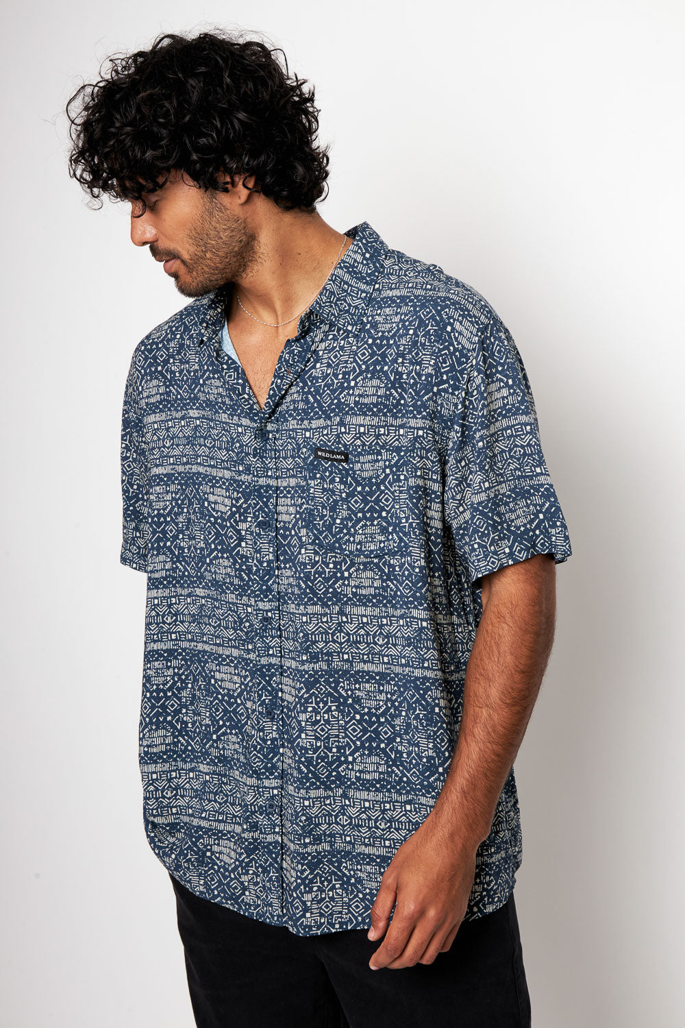 Camisa Mero Tribal Azul Hombre ECOVERO™