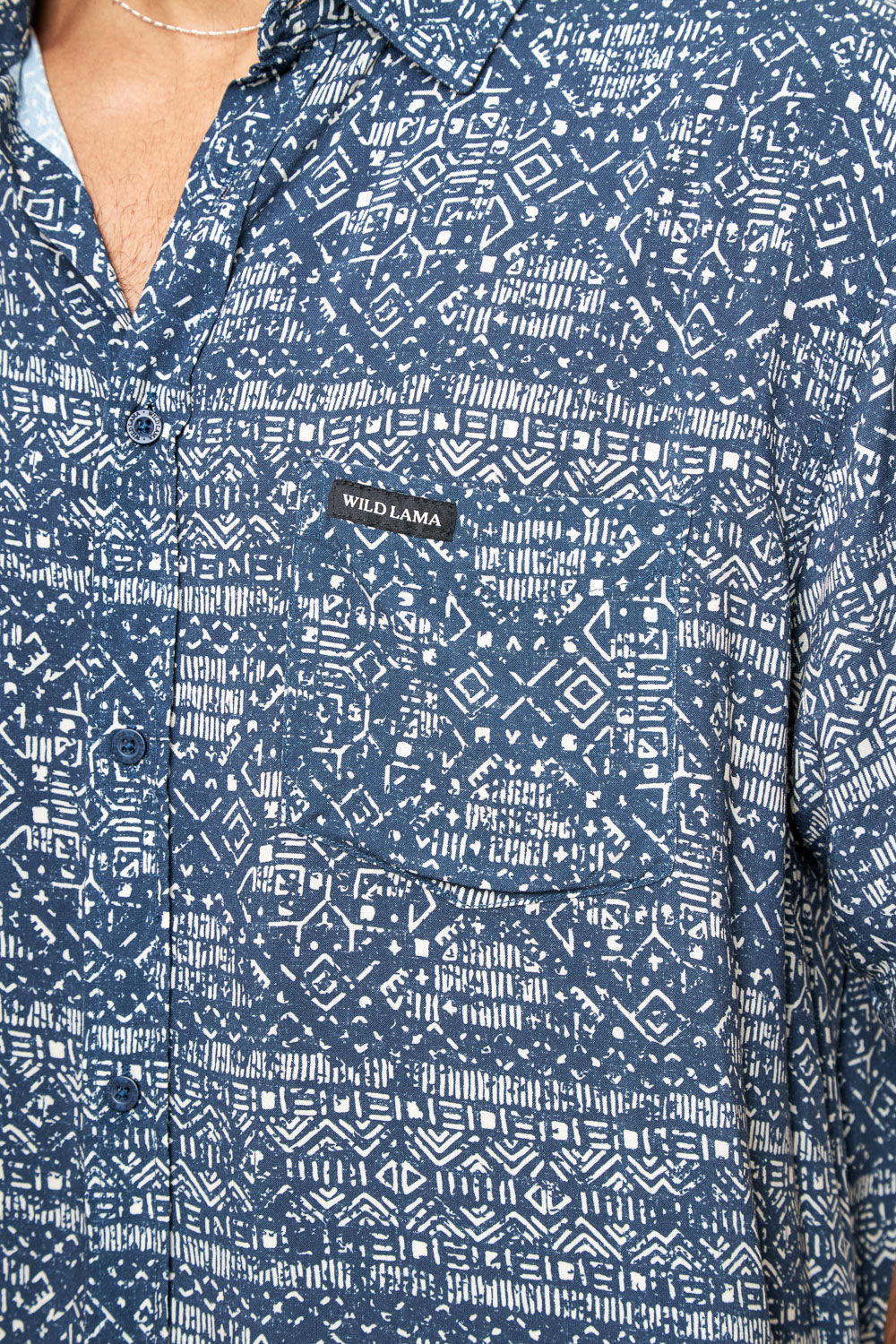 Camisa Mero Tribal Azul Hombre ECOVERO™