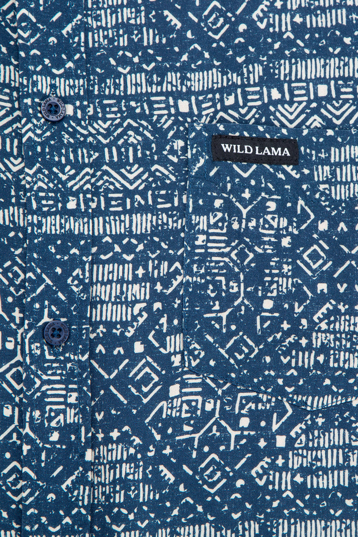 Camisa Mero Tribal Azul Hombre ECOVERO™