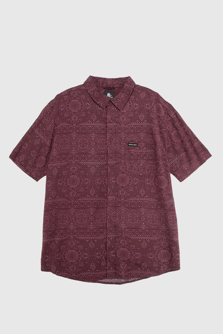 Camisa Mero Tribal Burdeo Hombre ECOVERO™