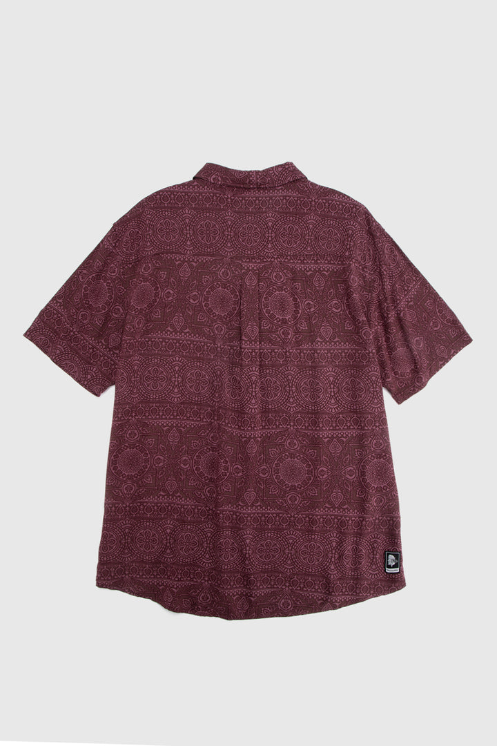 Camisa Mero Tribal Burdeo Hombre ECOVERO™