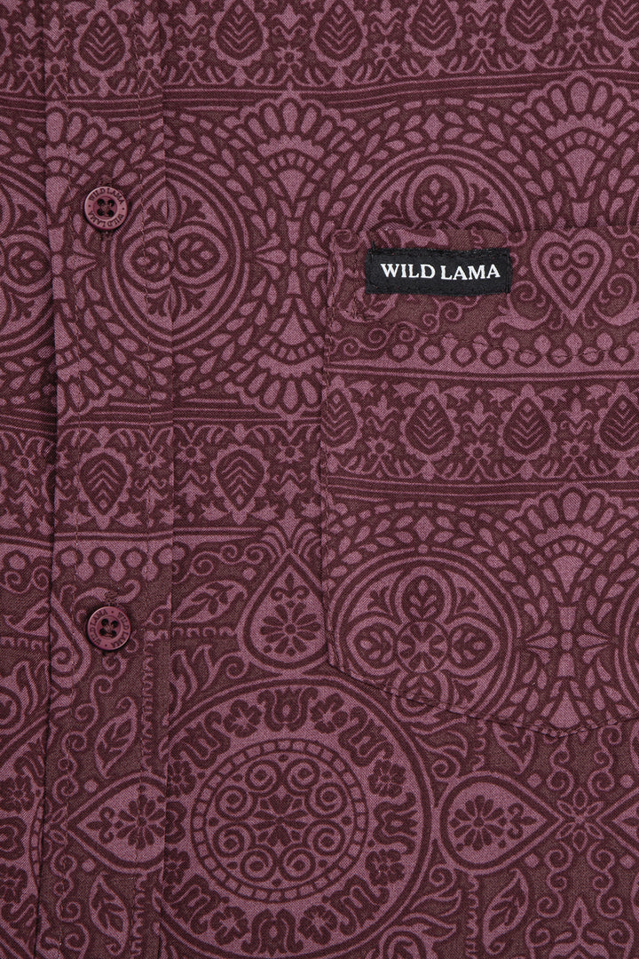 Camisa Mero Tribal Burdeo Hombre ECOVERO™