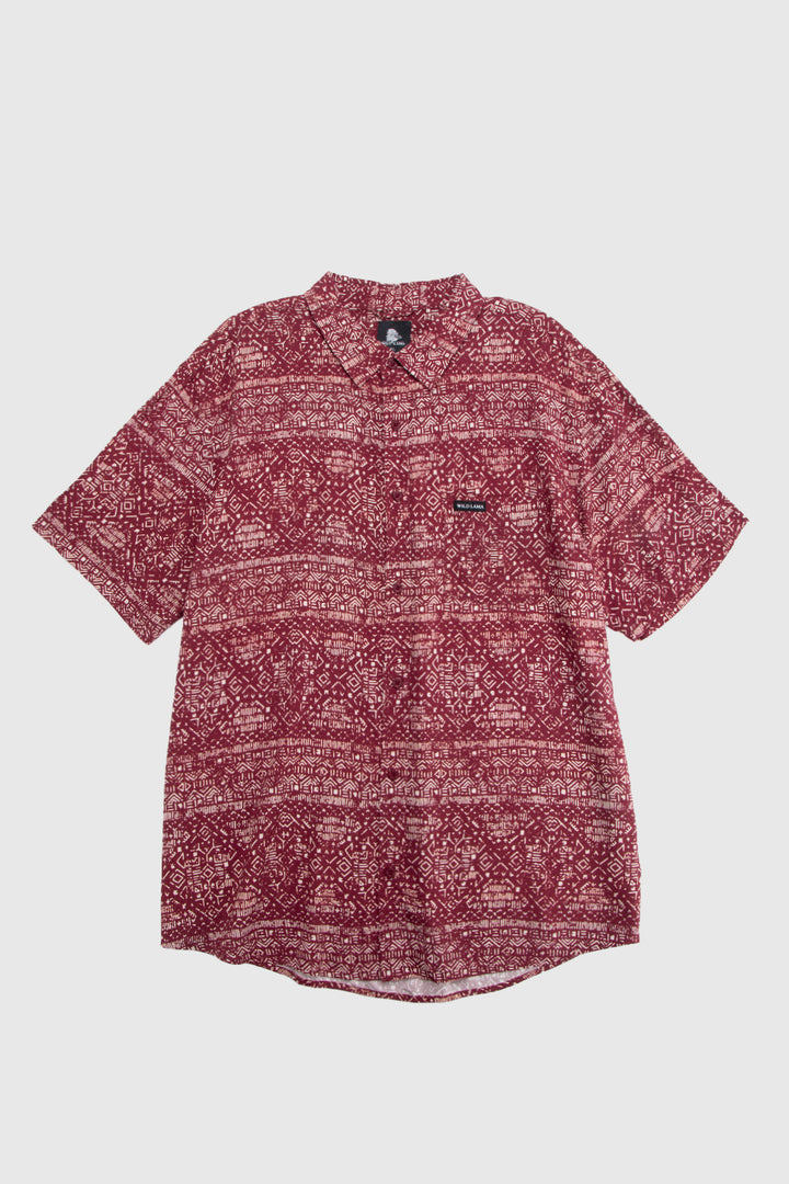 Camisa Mero Tribal Crudo Burdeo Hombre ECOVERO™