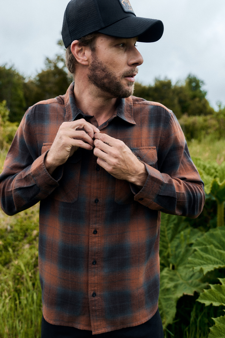 Camisa Pagoda Orgánica Terracota Hombre