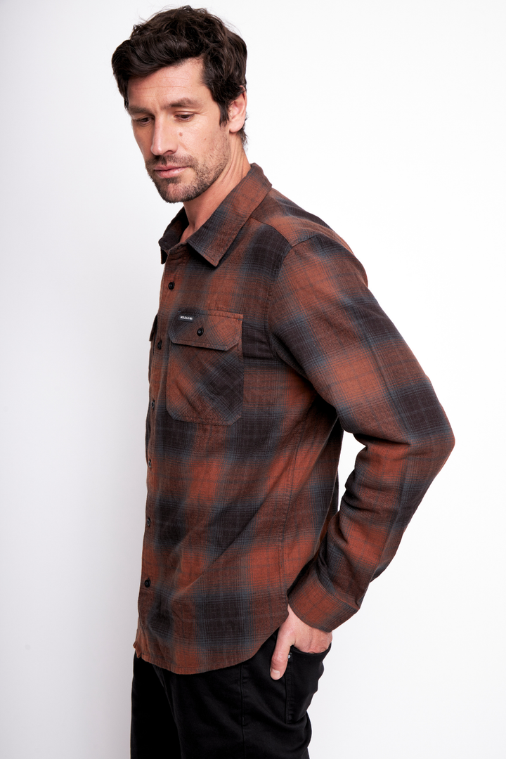 Camisa Pagoda Orgánica Terracota Hombre