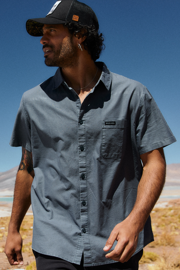 Camisa Pinco Orgánica Azul Hombre