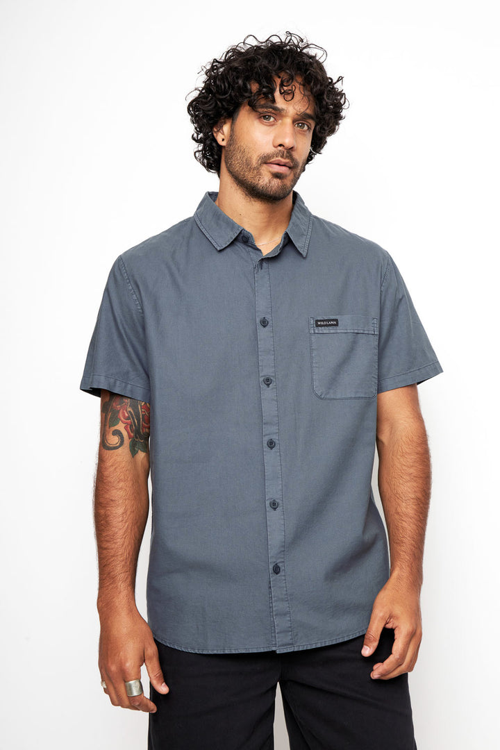 Camisa Pinco Orgánica Azul Hombre
