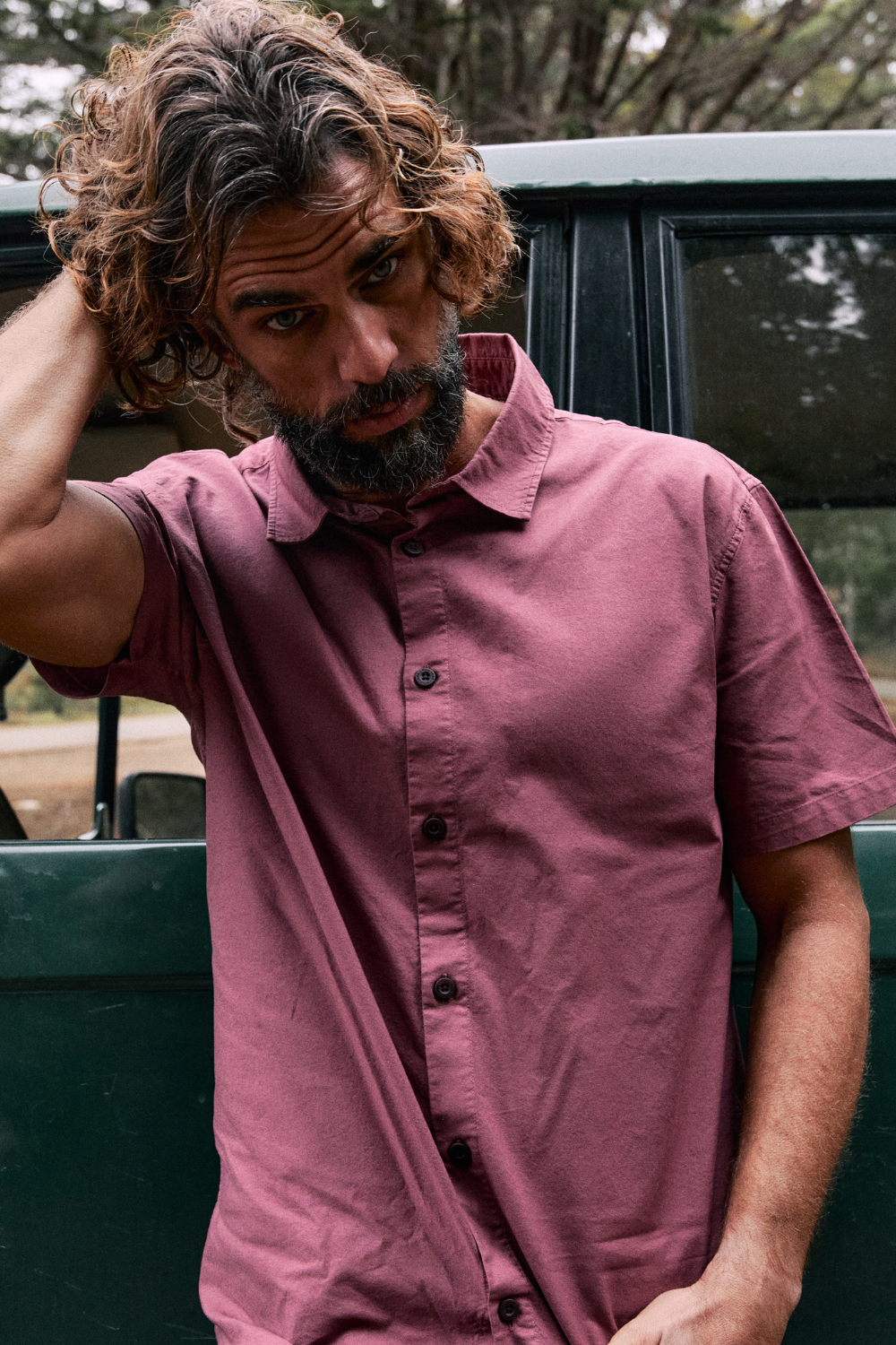 Camisa Pinco Orgánica Burdeo Hombre
