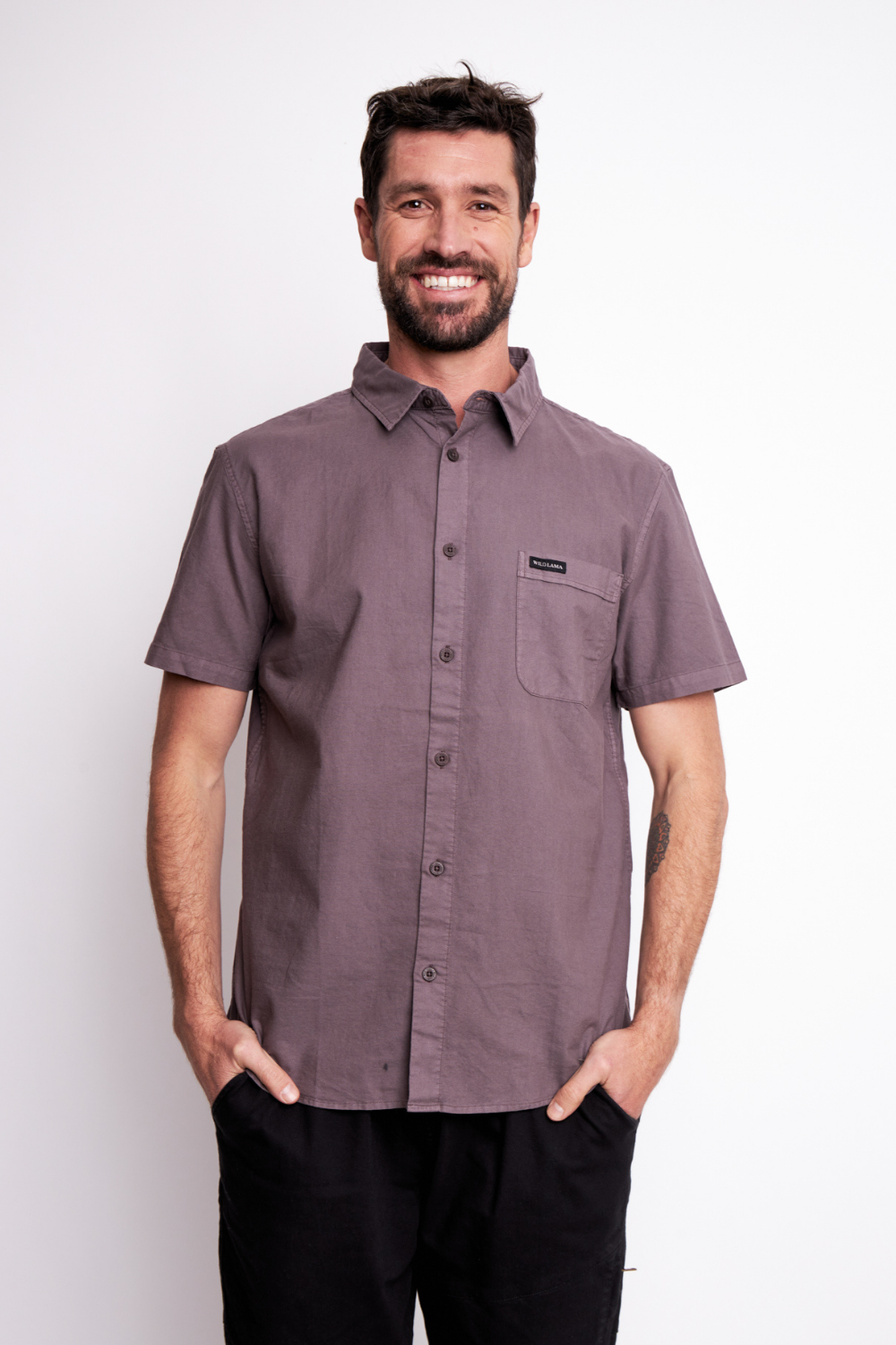 Camisa Pinco Orgánica Morado Hombre