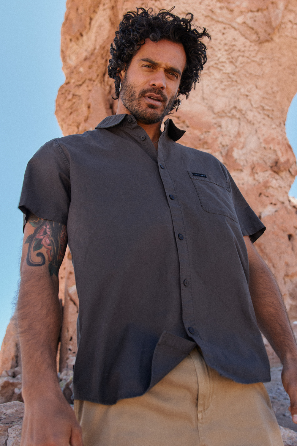 Camisa Pinco Orgánica Negra Hombre