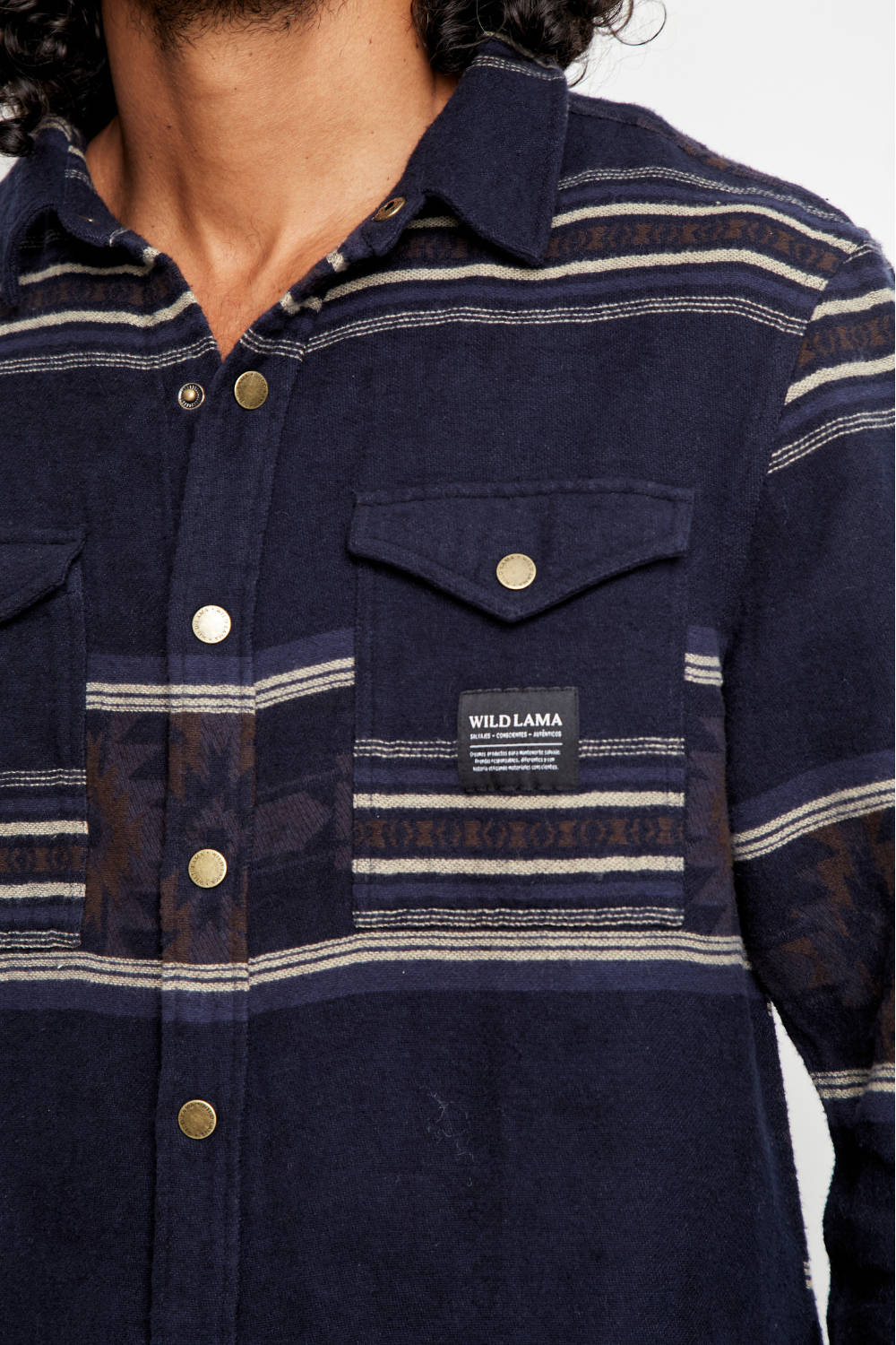 Camisa Serbal Orgánica Azul y Blanco Hombre