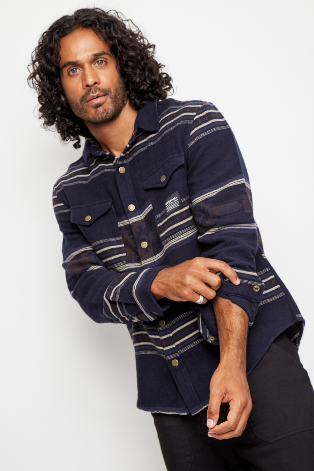 Camisa Serbal Orgánica Azul y Blanco Hombre