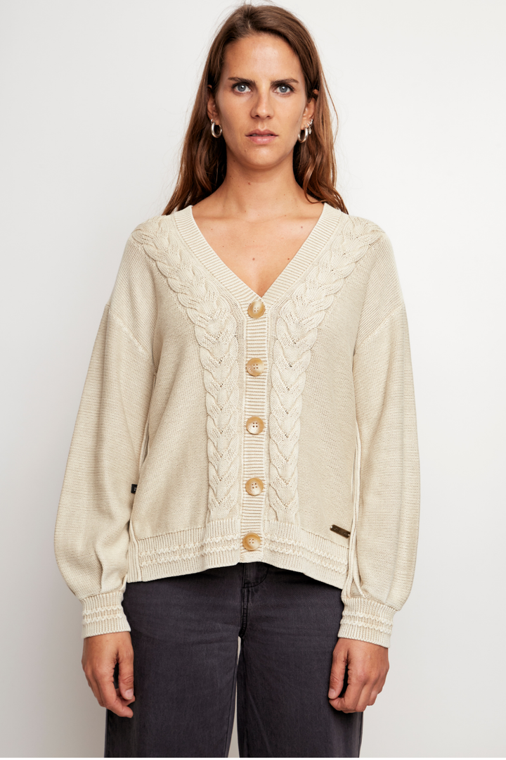 Cardigan Sani Orgánico Beige Mujer
