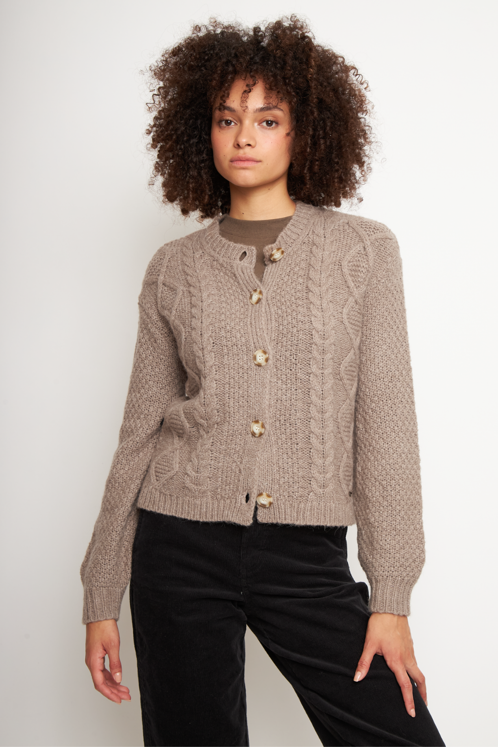 Cárdigan Zaga Beige Mujer