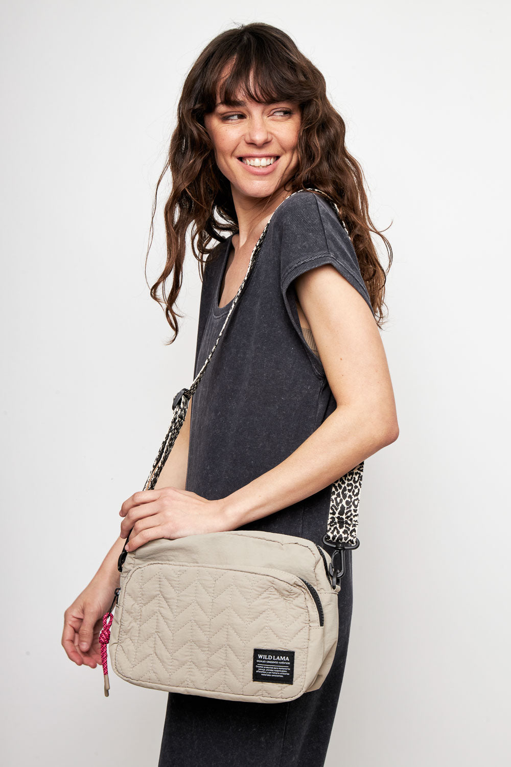 Cartera Rina Reciclada Beige Animal Print