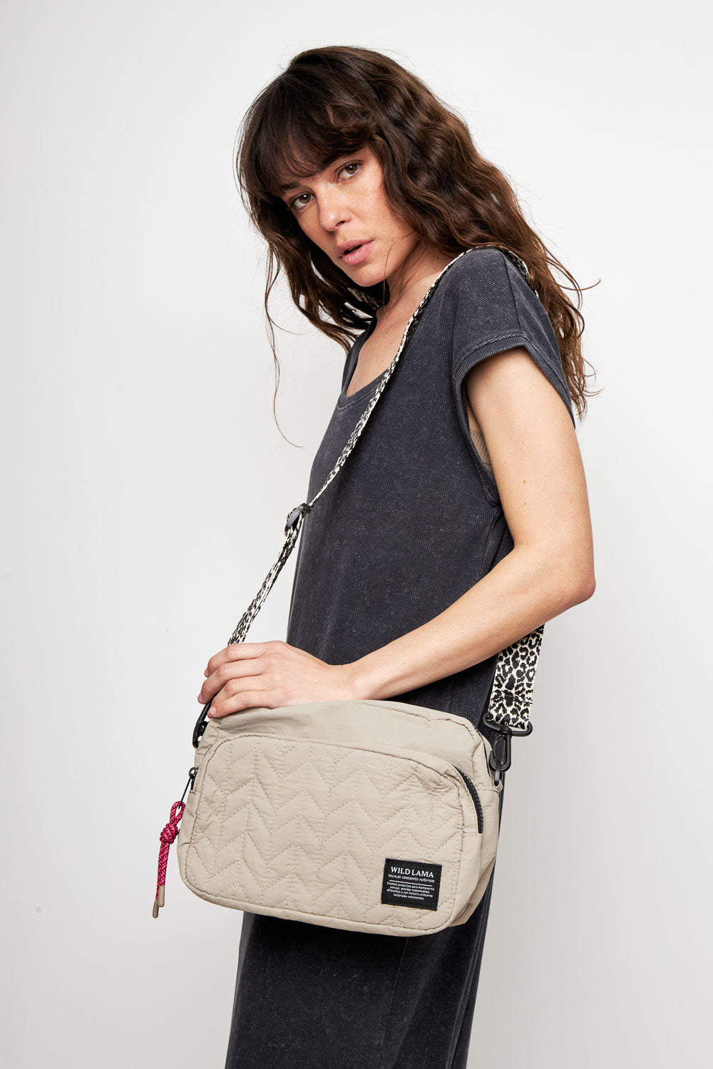 Cartera Rina Reciclada Beige Animal Print