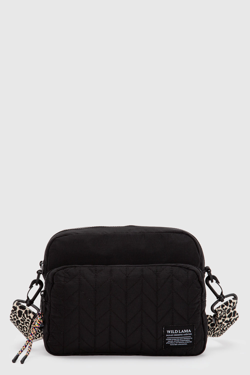 Cartera Rina Reciclada Negra Animal Print