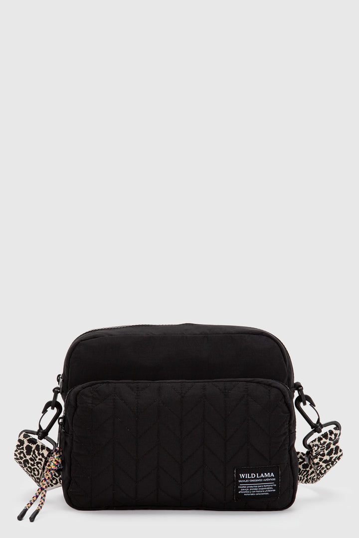 Cartera Rina Reciclada Negra Animal Print