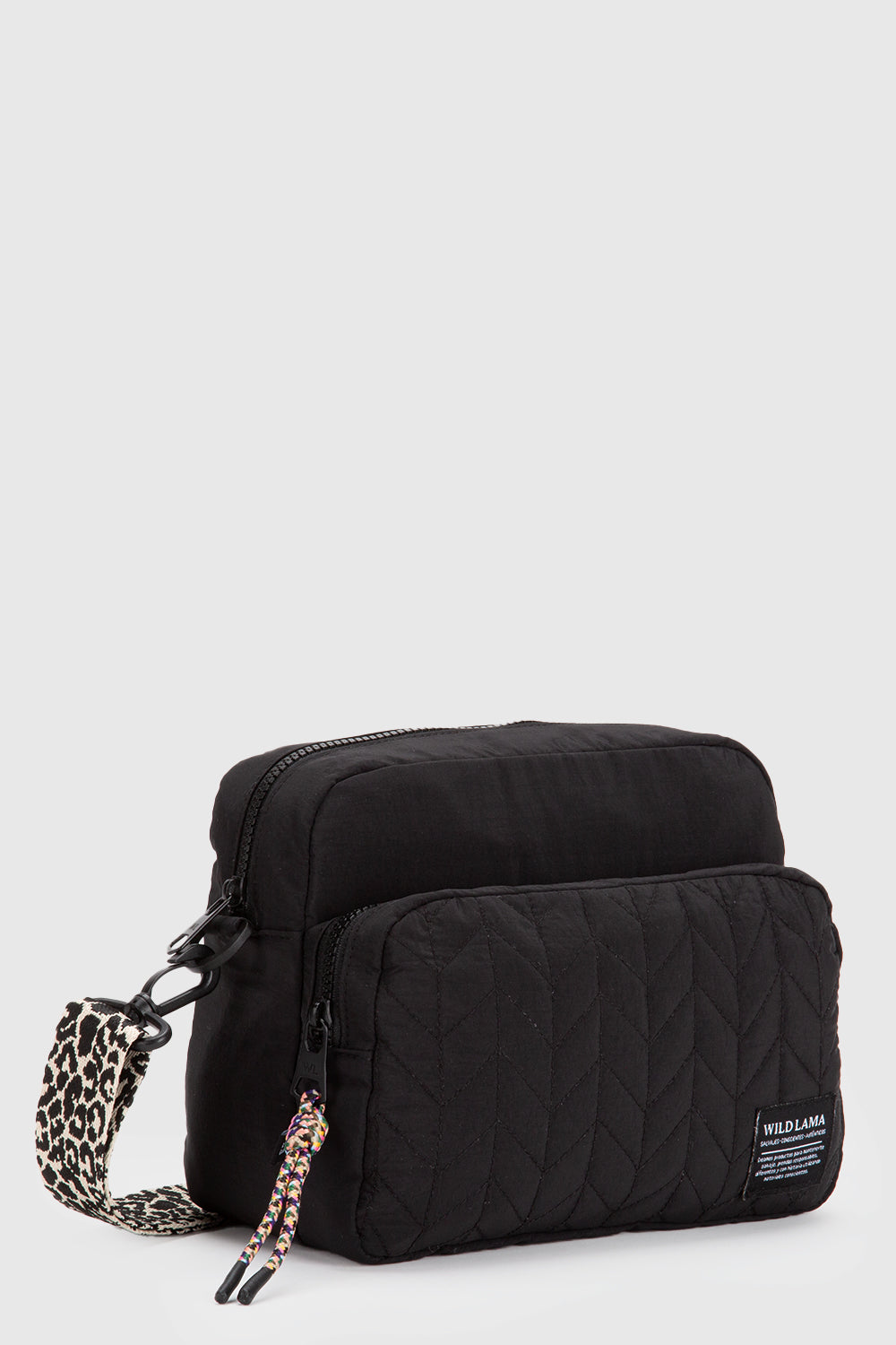 Cartera Rina Reciclada Negra Animal Print