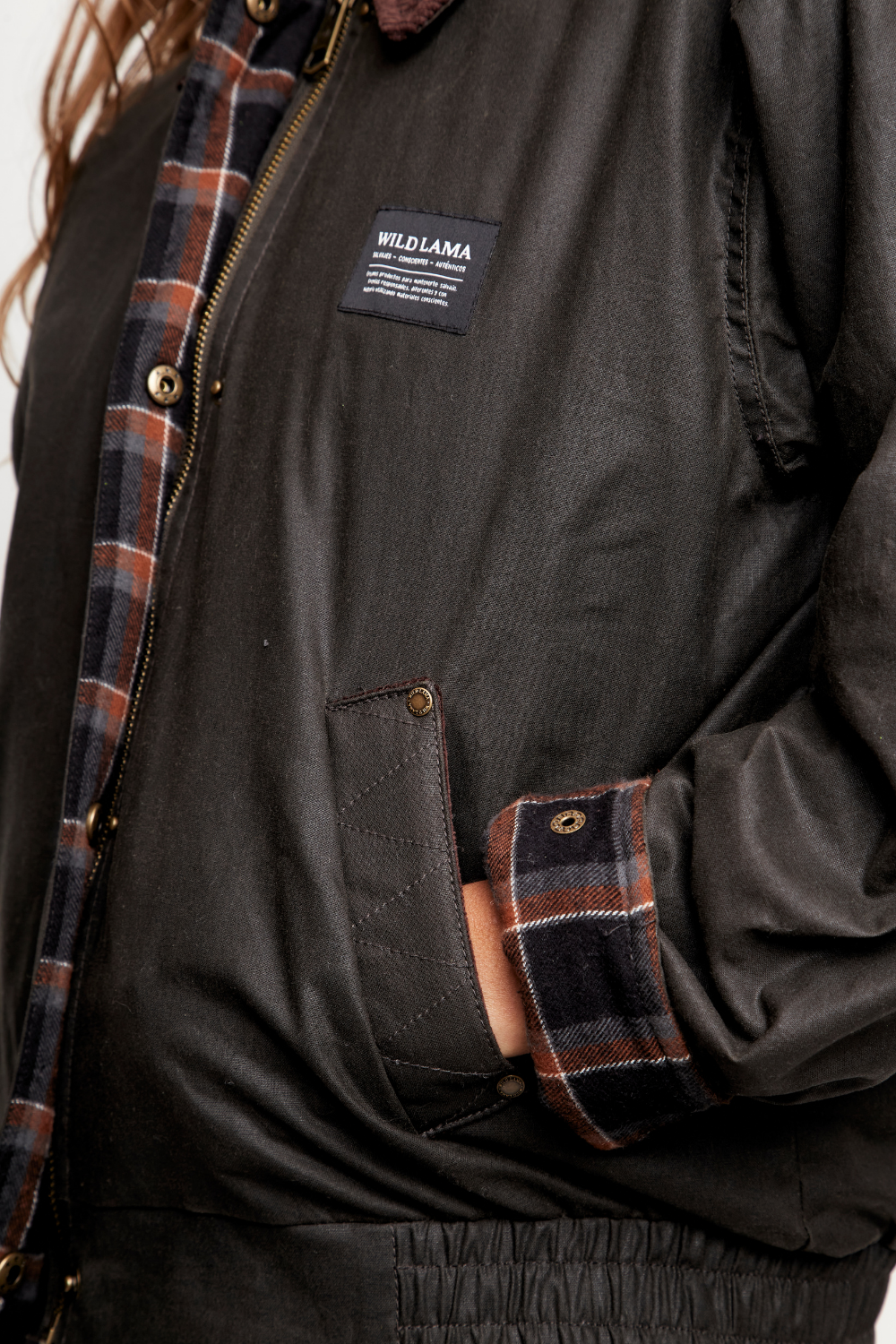 Chaqueta Wax Cala Orgánica Verde Militar Mujer