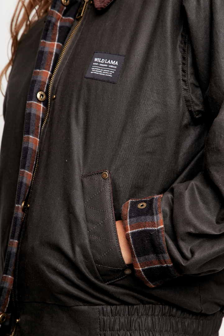 Chaqueta Wax Cala Orgánica Verde Militar Mujer