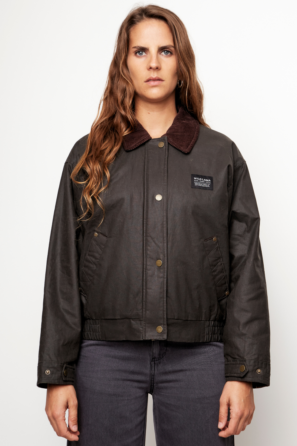 Chaqueta Wax Cala Orgánica Verde Militar Mujer