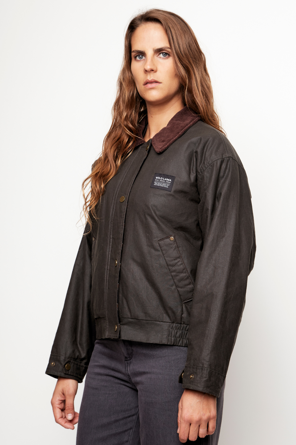 Chaqueta Wax Cala Orgánica Verde Militar Mujer