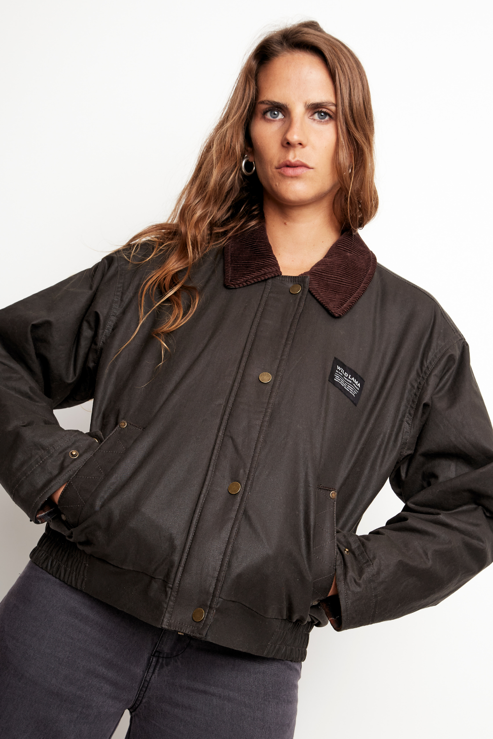 Chaqueta Wax Cala Orgánica Verde Militar Mujer
