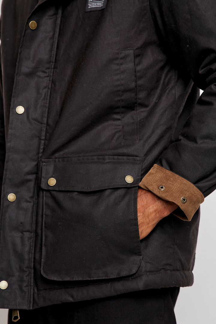Chaqueta Cava Wax Orgánica Café Hombre
