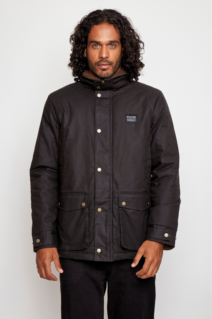 Chaqueta Cava Wax Orgánica Café Hombre