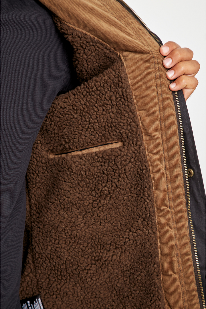 Chaqueta Cava Wax Orgánica Café Hombre