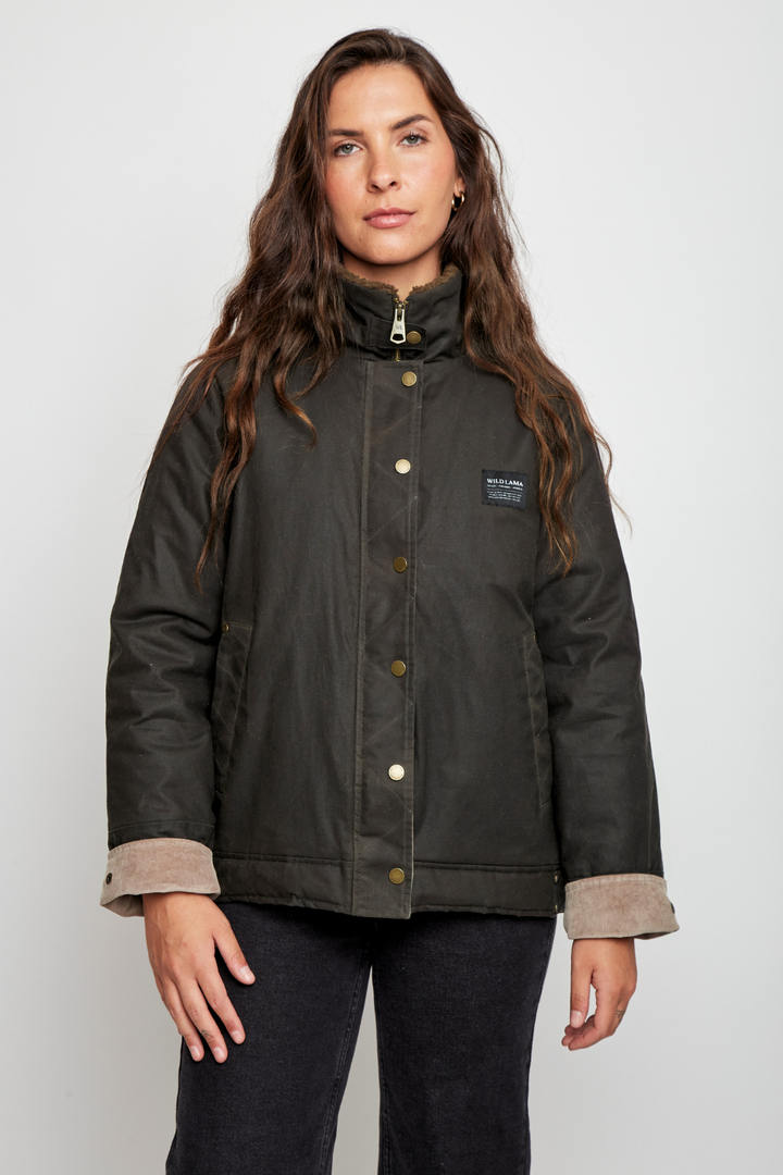 Chaqueta Cava Wax Orgánica Verde Mujer