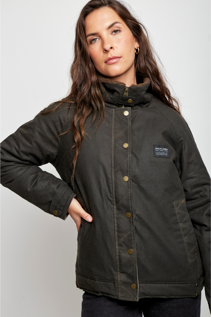 Chaqueta Cava Wax Orgánica Verde Mujer