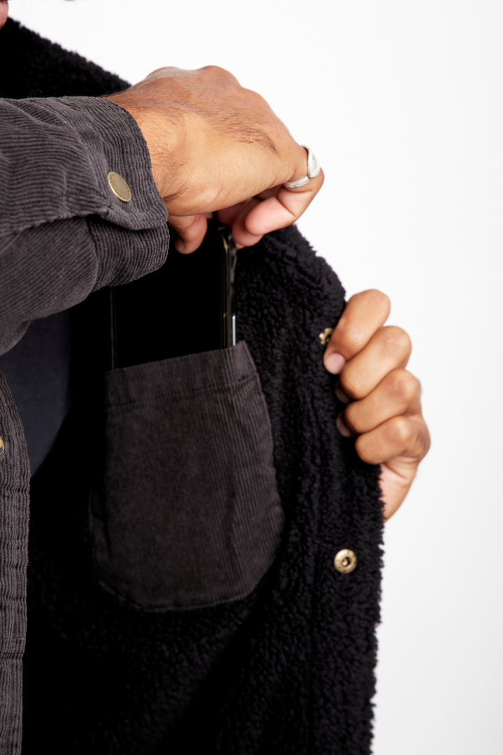 Chaqueta Cordero Orgánica Negra Hombre
