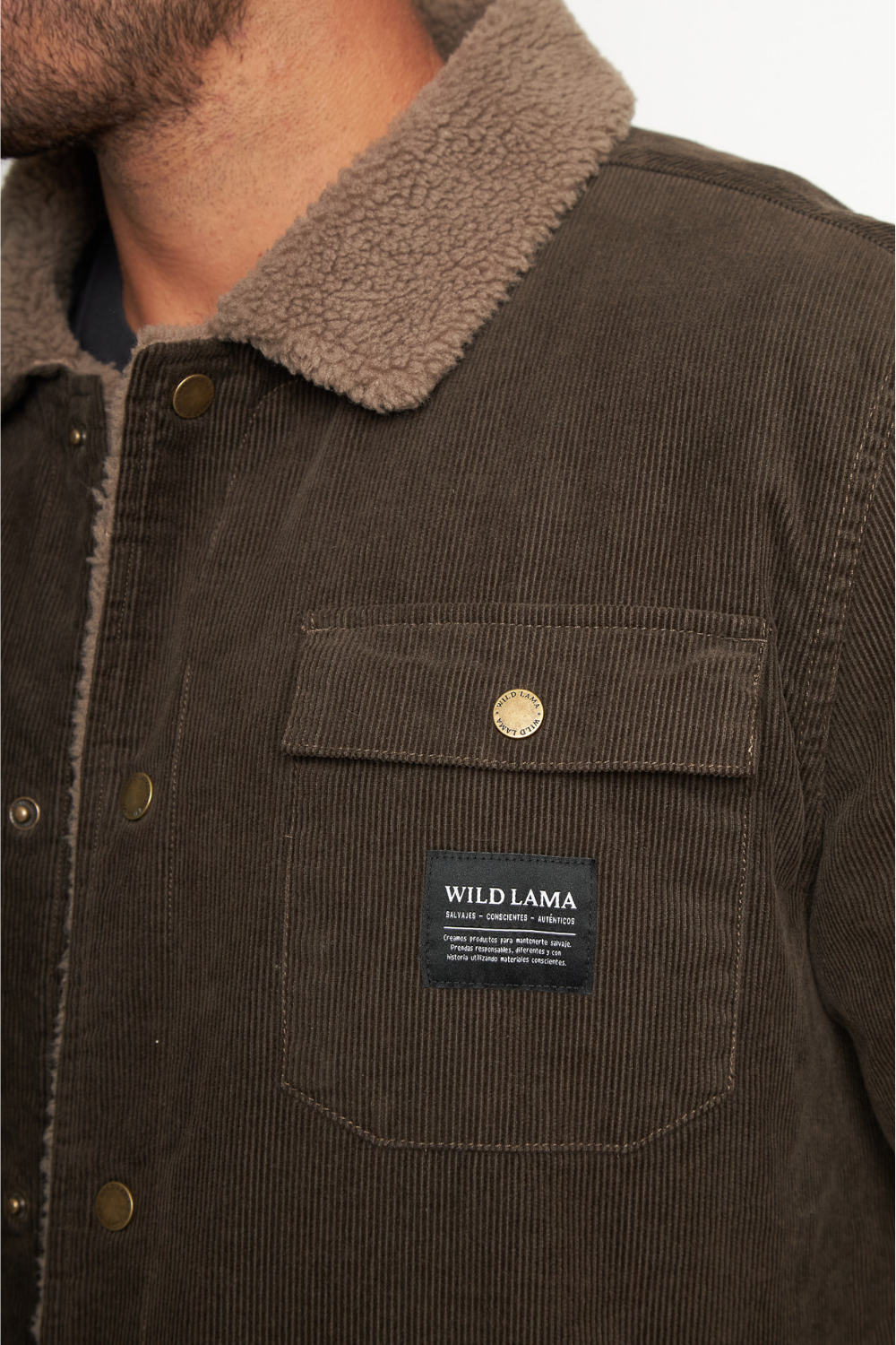 Chaqueta Cordero Orgánica Café Verdoso Hombre