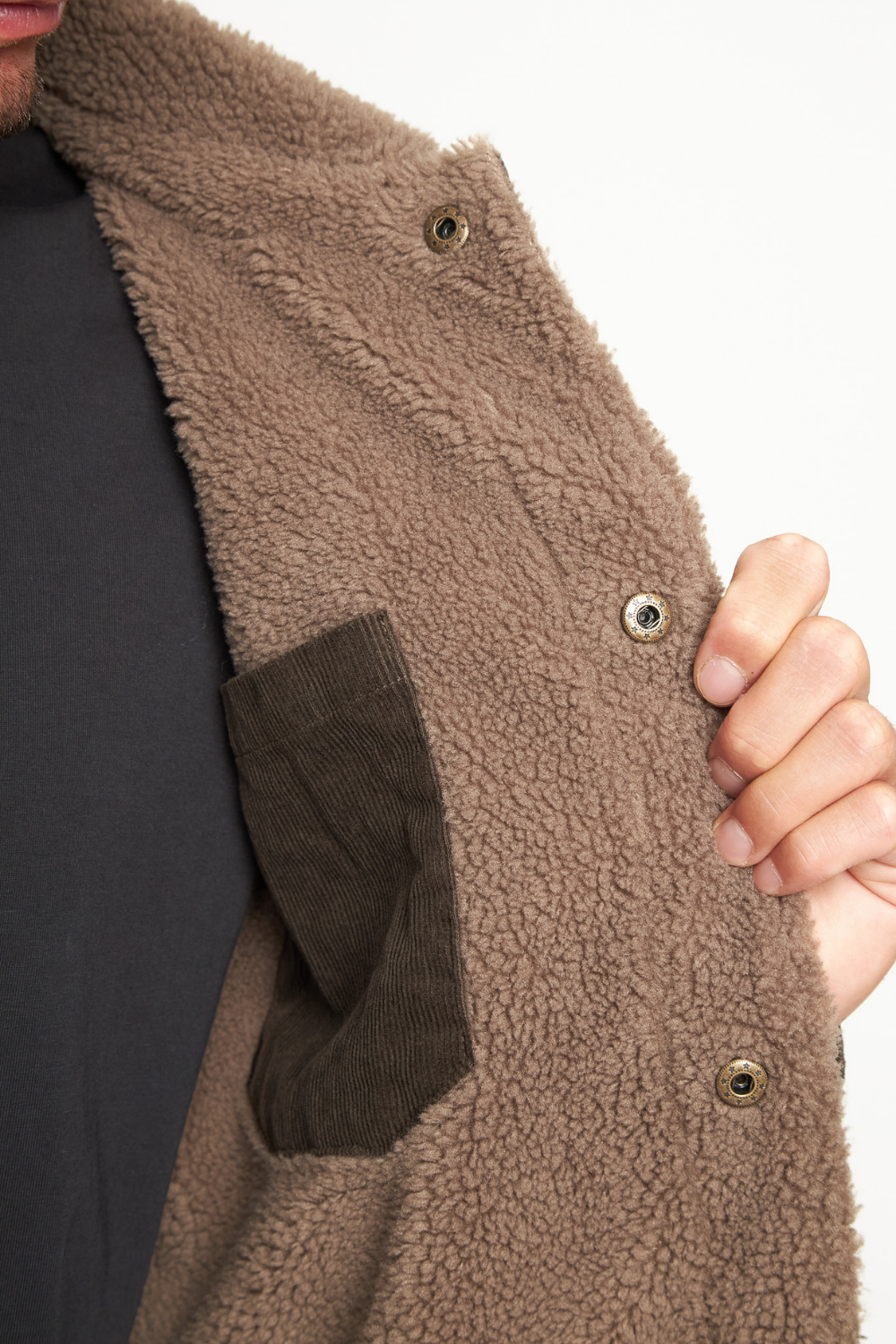 Chaqueta Cordero Orgánica Café Verdoso Hombre