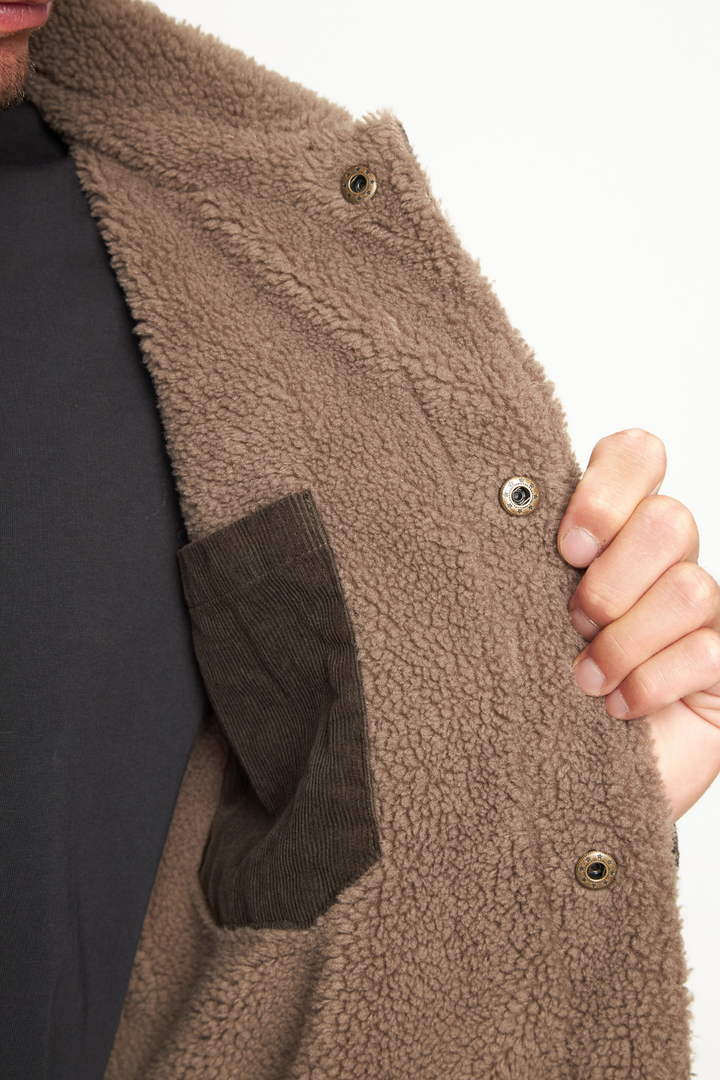 Chaqueta Cordero Orgánica Café Verdoso Hombre