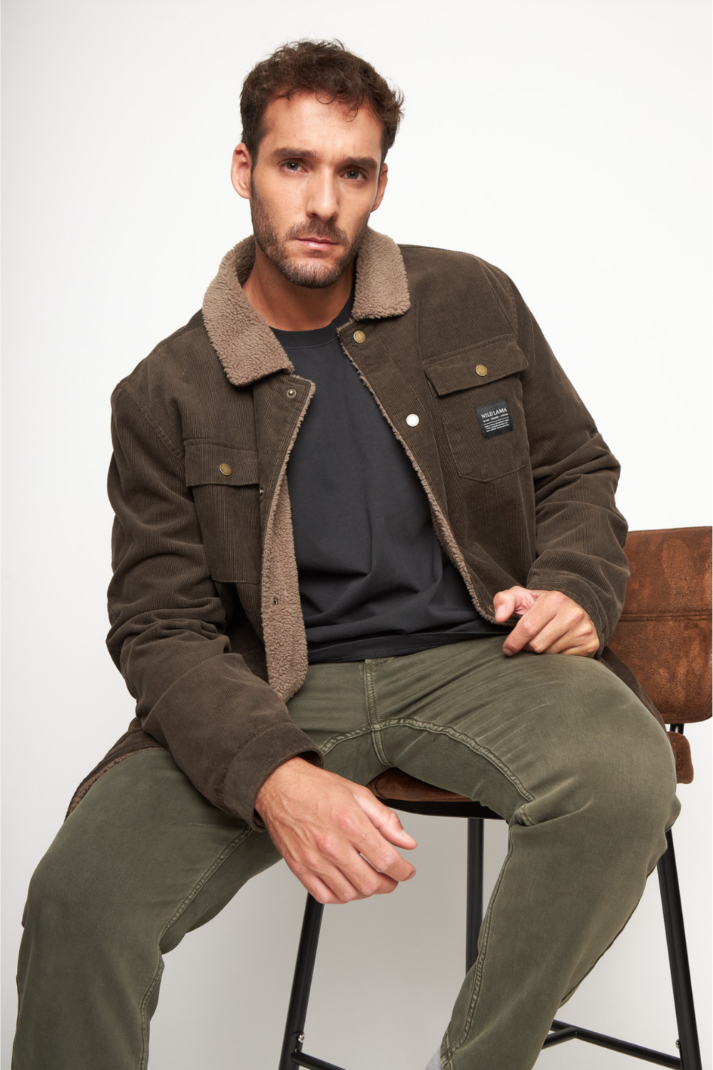 Chaqueta Cordero Orgánica Café Verdoso Hombre